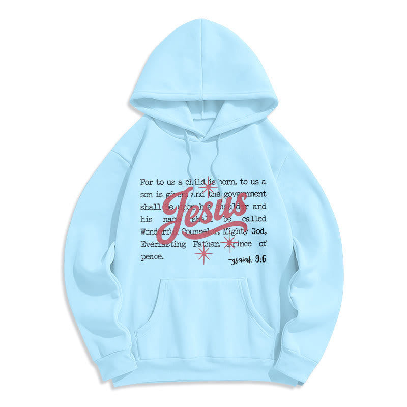 Christianartworkshop Jesus Weihnachten Jesaja 9:6 Prophezeiung Fleecegefütterter Polyester-Hoodie - Blau - 2XL - image 6
