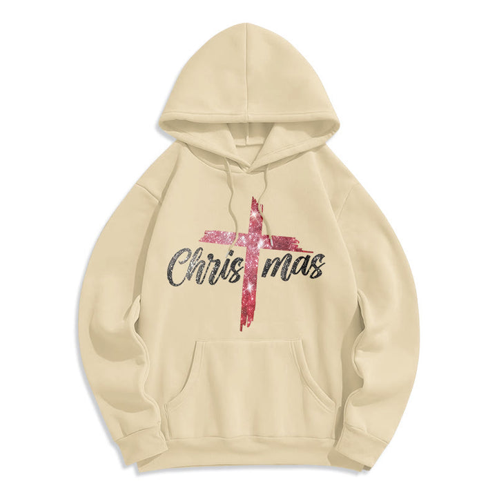 Christianartworkshop Weihnachtskreuz Festlicher Fleece-gefütterter Polyester-Hoodie - Beige - 2XL - image 8