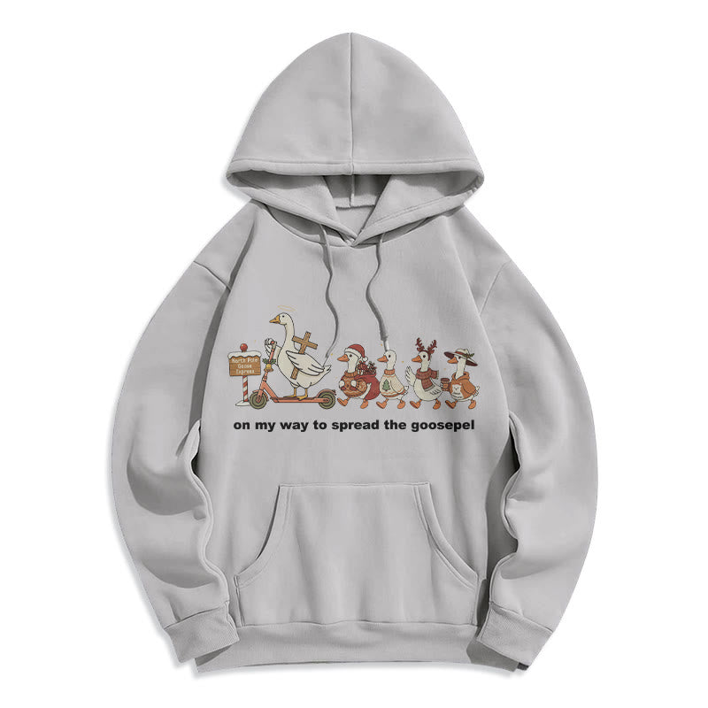 Christianartworkshop Verspielter Weihnachts-Hoodie aus Polyester mit Fleece-Futter: Gänsehaut-Wortspiel für lässige Ausflüge - Grau - 2XL - image 3