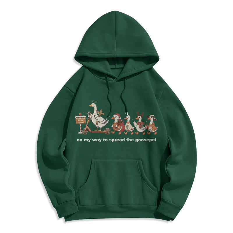 Christianartworkshop Verspielter Weihnachts-Hoodie aus Polyester mit Fleece-Futter: Gänsehaut-Wortspiel für lässige Ausflüge - Grün - 2XL - image 7