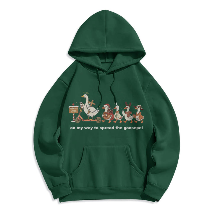 Christianartworkshop Verspielter Weihnachts-Hoodie aus Polyester mit Fleece-Futter: Gänsehaut-Wortspiel für lässige Ausflüge - Grün - 2XL - image 7