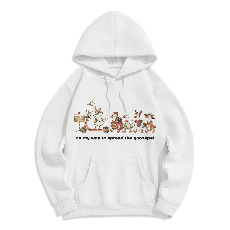 Christianartworkshop Verspielter Weihnachts-Hoodie aus Polyester mit Fleece-Futter: Gänsehaut-Wortspiel für lässige Ausflüge - Weiß - 2XL - image 4