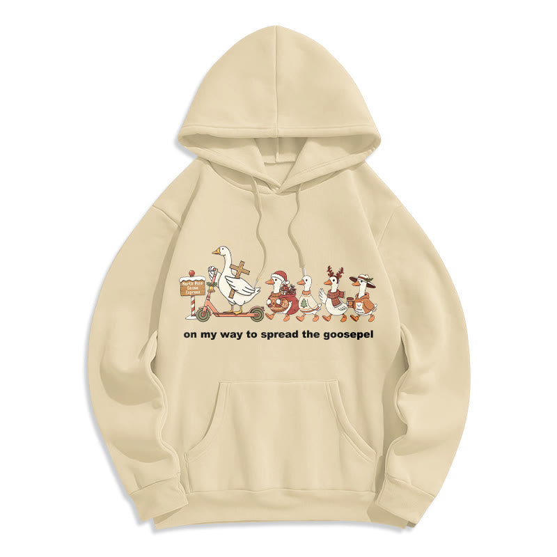 Christianartworkshop Verspielter Weihnachts-Hoodie aus Polyester mit Fleece-Futter: Gänsehaut-Wortspiel für lässige Ausflüge - Beige - 2XL - image 2