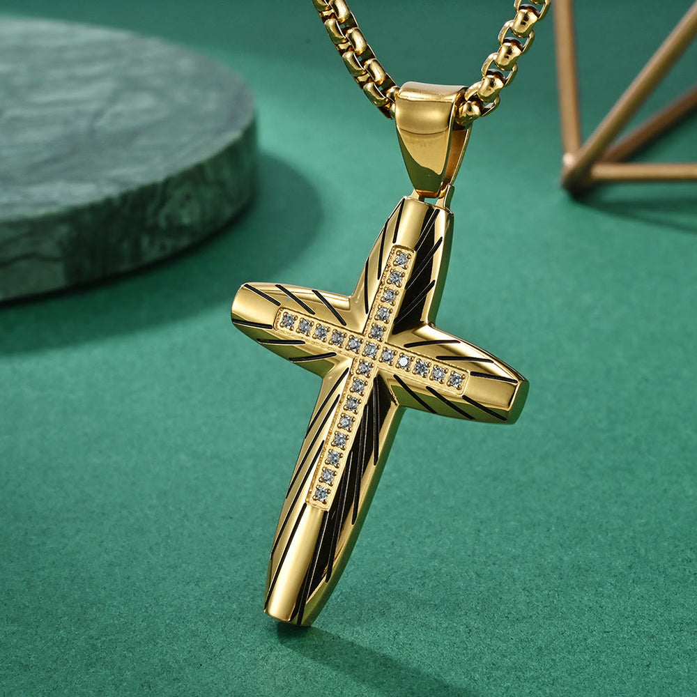 Christianartworkshop Glitzerndes Akzentkreuz: Taktile Glaubenserinnerung für den Alltag - Golden - image 1