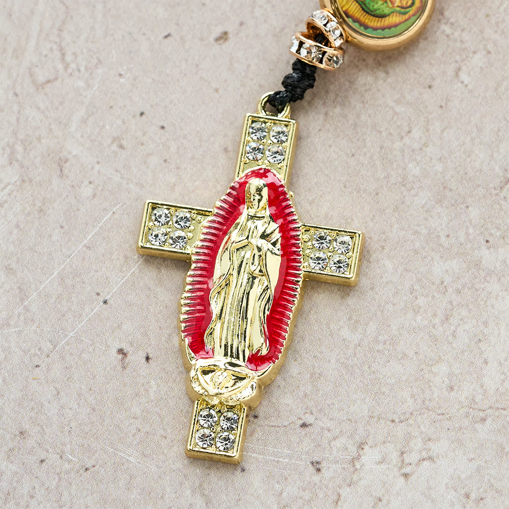 Christianartworkshop Schimmernder Rosenkranz aus Polyederperlen mit Marienkreuz: Erinnerung an die ständige Gnade - image 9