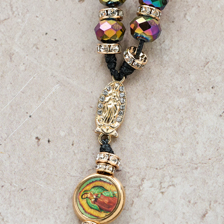 Christianartworkshop Schimmernder Rosenkranz aus Polyederperlen mit Marienkreuz: Erinnerung an die ständige Gnade - image 10