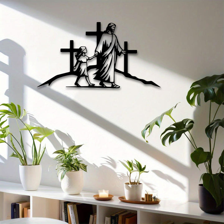 Christianartworkshop Kreuz & Führung Metall-Wanddeko: Symbol der göttlichen Begleitung - image 3