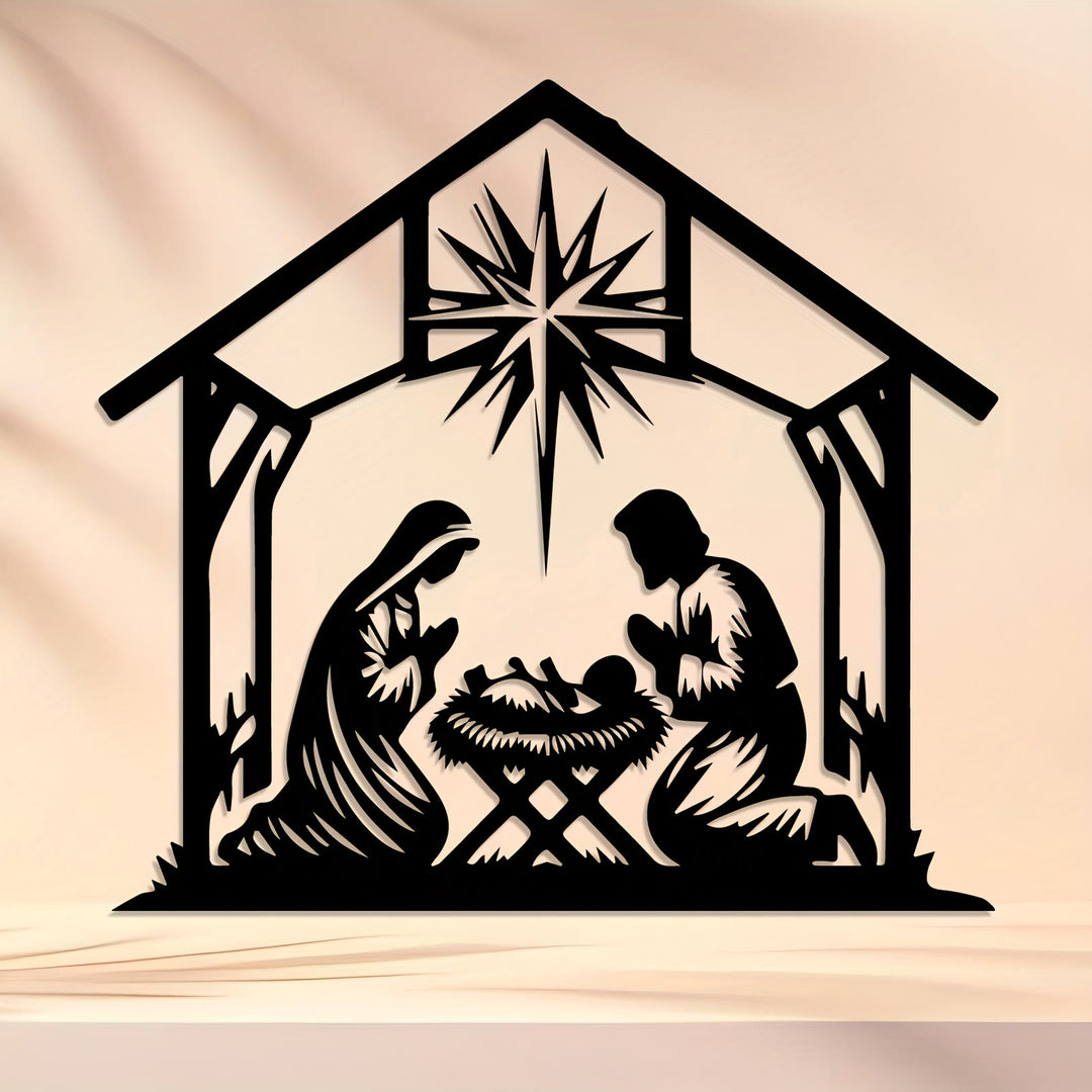 Christliche Wanddekoration aus Metall: Weihnachtsstern – Tägliche Glaubenserinnerung für Räume - image 1