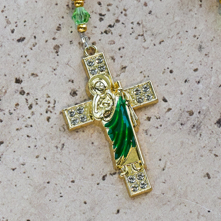Christianartworkshop Rosenkranz „Himmlisch rosa Perlen“ zur Andacht über den Heiligen Judas mit floralen Perlen der heiligen Gnade - image 7