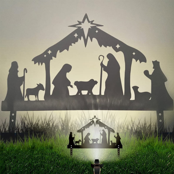 Christliche Kunstwerkstatt: Silhouette einer eisernen Krippe: Kleines tägliches Glaubenssymbol fürs Regal - 15,75''*9,8''/40*25cm - image 0