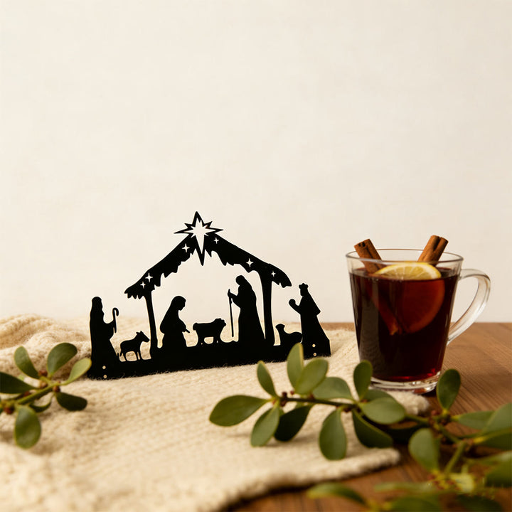 Christliche Kunstwerkstatt: Silhouette einer eisernen Krippe: Kleines tägliches Glaubenssymbol fürs Regal - image 3