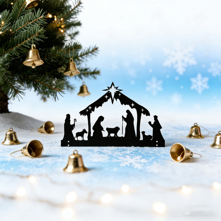 Christliche Kunstwerkstatt: Silhouette einer eisernen Krippe: Kleines tägliches Glaubenssymbol fürs Regal - image 6
