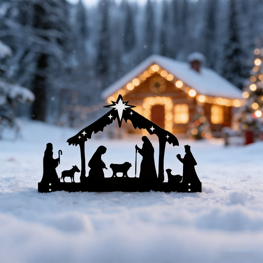 Christliche Kunstwerkstatt: Silhouette einer eisernen Krippe: Kleines tägliches Glaubenssymbol fürs Regal - image 5