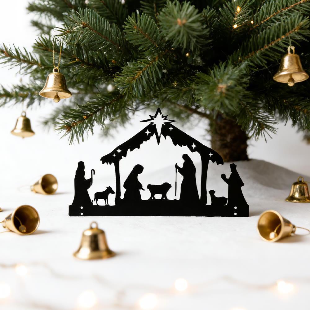 Christliche Kunstwerkstatt: Silhouette einer eisernen Krippe: Kleines tägliches Glaubenssymbol fürs Regal - image 7