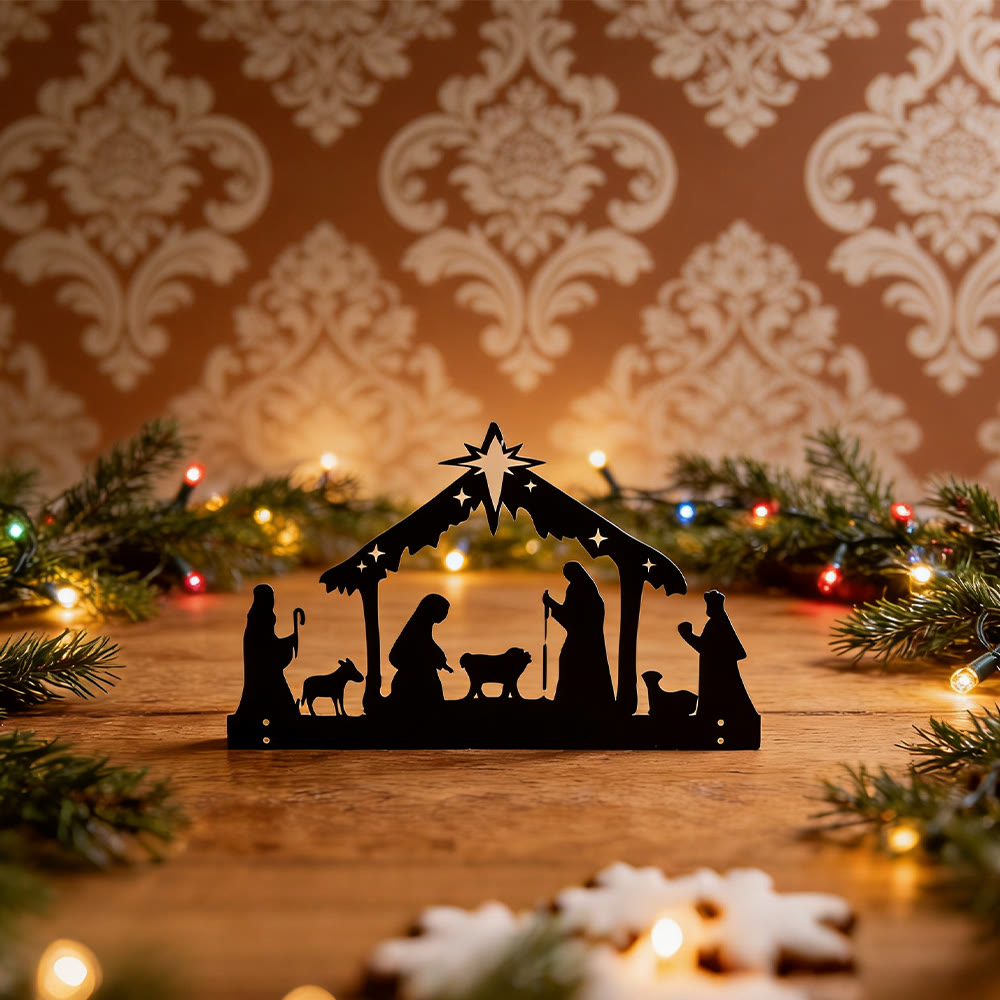 Christliche Kunstwerkstatt: Silhouette einer eisernen Krippe: Kleines tägliches Glaubenssymbol fürs Regal - image 4