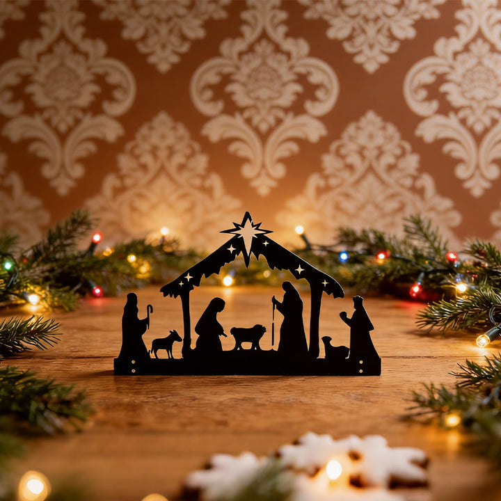 Christliche Kunstwerkstatt: Silhouette einer eisernen Krippe: Kleines tägliches Glaubenssymbol fürs Regal - image 4