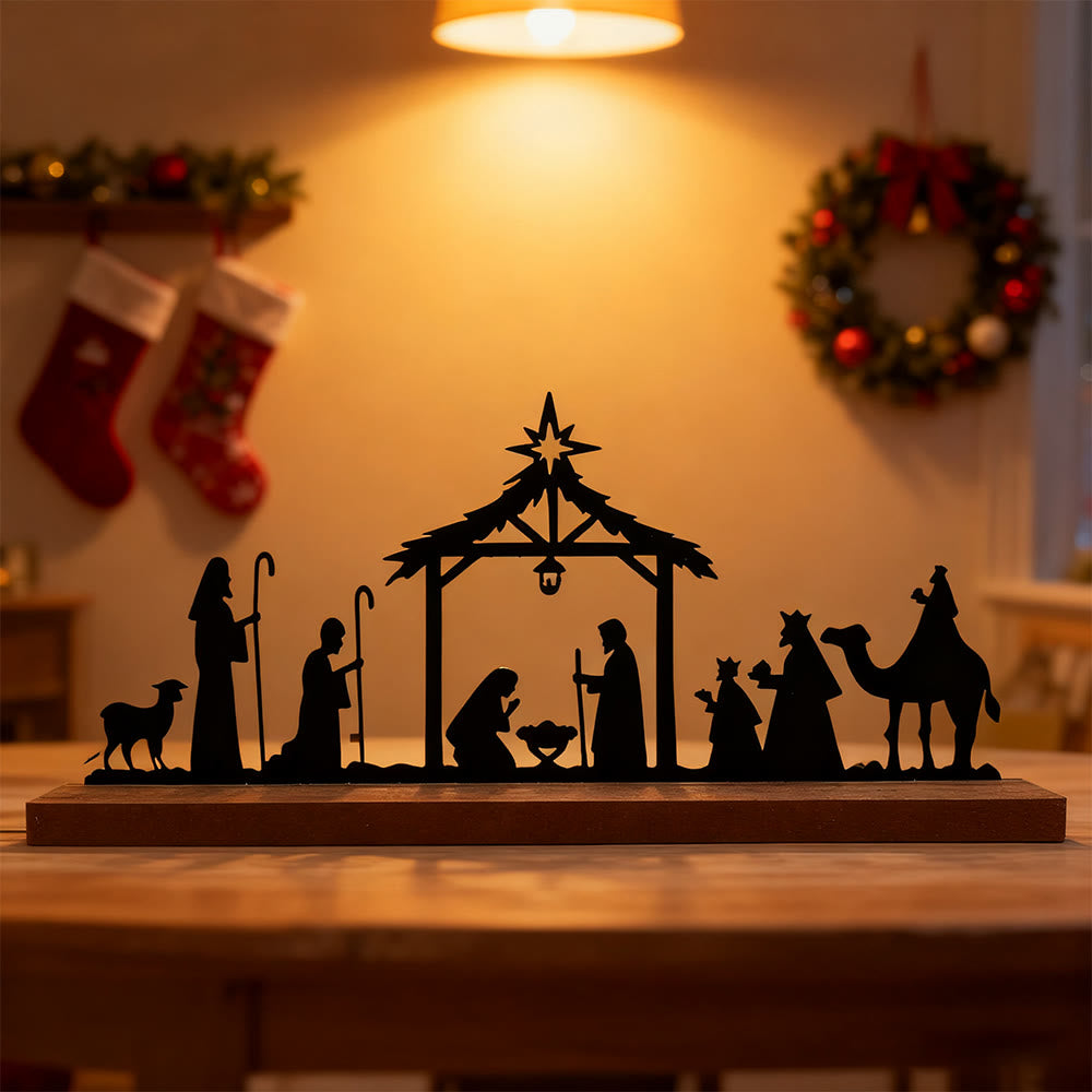 Christliche Kunstwerkstatt: Krippendekoration aus Eisen mit dem Stern von Bethlehem – Ein ständiges Symbol des Wunders für Ihr Zuhause - image 1