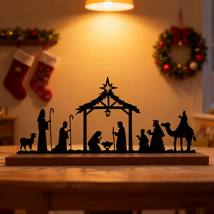 Christliche Kunstwerkstatt: Krippendekoration aus Eisen mit dem Stern von Bethlehem – Ein ständiges Symbol des Wunders für Ihr Zuhause - image 1