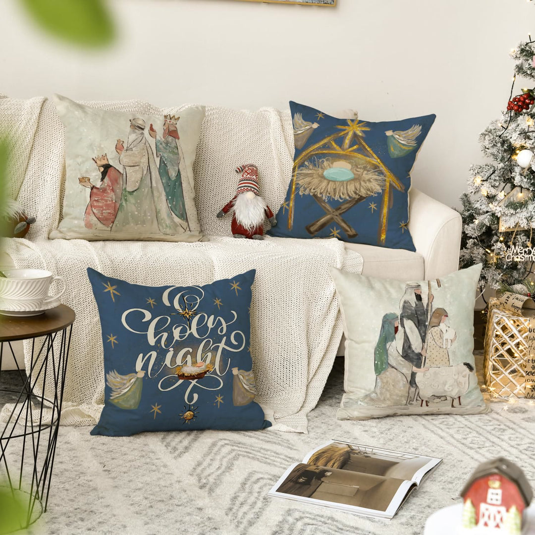 Christianartworkshop Kissen-Set „Heilige Nacht“: Stilvolles Glaubenssymbol für gemütliche Dekoration - image 3