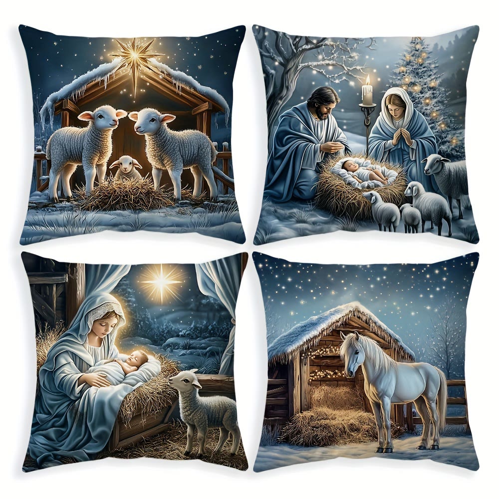 Christianartworkshop Weiches, schneebedecktes Krippenkissen: Tragbare Erinnerung an sanfte Gnade - image 6