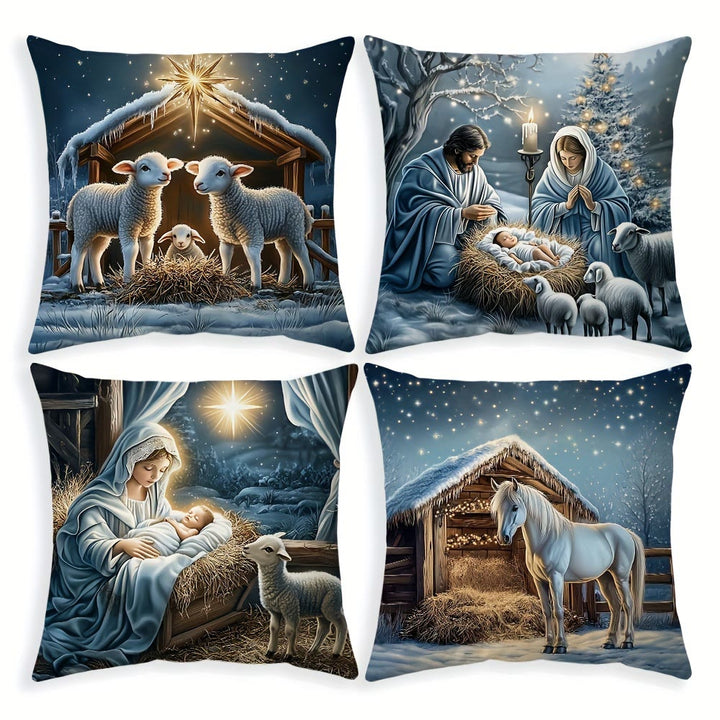 Christianartworkshop Weiches, schneebedecktes Krippenkissen: Tragbare Erinnerung an sanfte Gnade - image 6