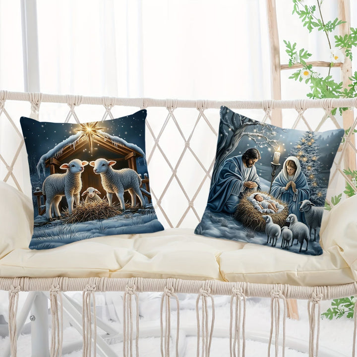 Christianartworkshop Weiches, schneebedecktes Krippenkissen: Tragbare Erinnerung an sanfte Gnade - image 5