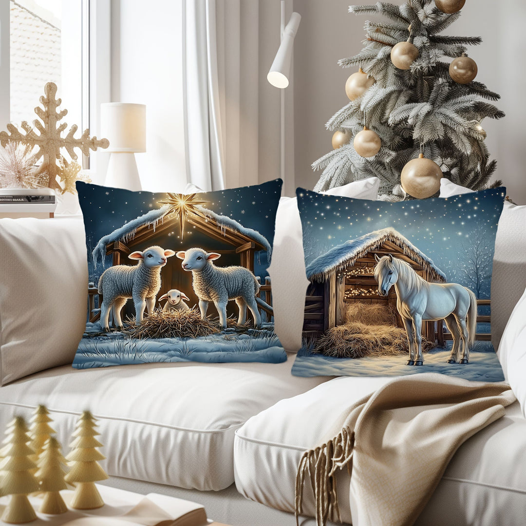 Christianartworkshop Weiches, schneebedecktes Krippenkissen: Tragbare Erinnerung an sanfte Gnade - image 4
