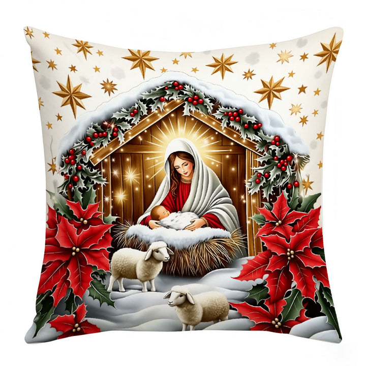 Festliches Krippenkissen-Set von Christianartworkshop: Erinnerung an Glauben und Weihnachtsfreude für Räume - D - 19,7''*19,7''/50*50cm - image 7