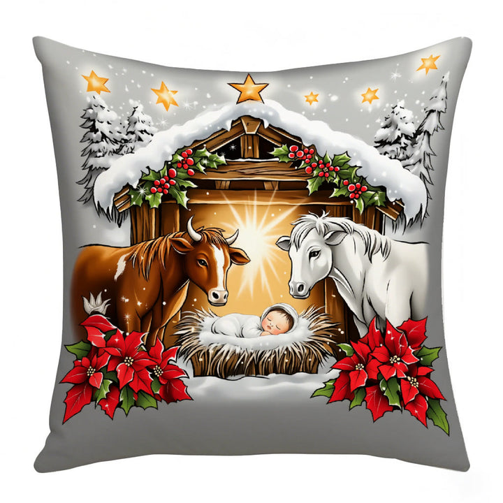 Festliches Krippenkissen-Set von Christianartworkshop: Erinnerung an Glauben und Weihnachtsfreude für Räume - C - 19,7''*19,7''/50*50cm - image 6