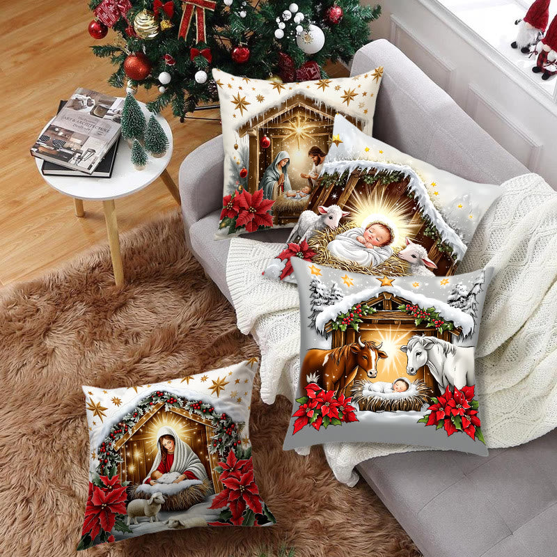 Festliches Krippenkissen-Set von Christianartworkshop: Erinnerung an Glauben und Weihnachtsfreude für Räume - image 3