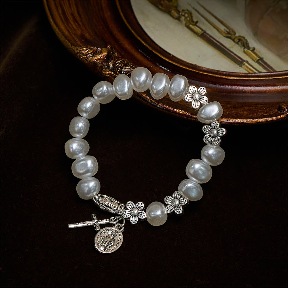 Christianartworkshop Armband „Licht der Gnade“ – Weiche Perlen mit Andachtsanhängern - image 3