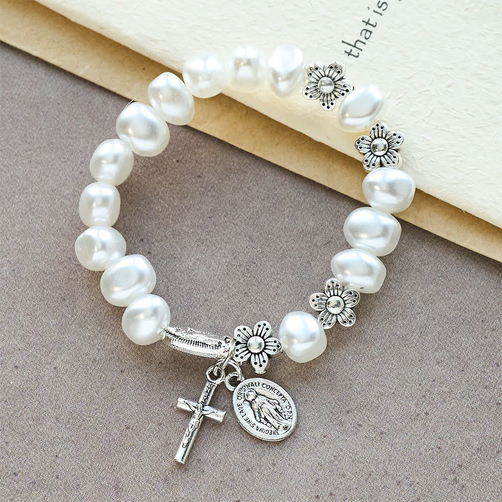Christianartworkshop Armband „Licht der Gnade“ – Weiche Perlen mit Andachtsanhängern - image 2