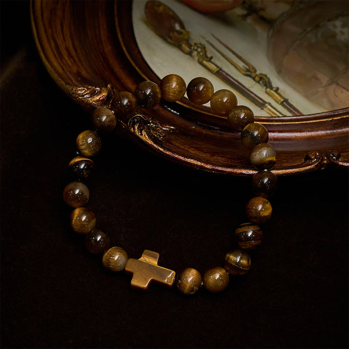 Christianartworkshop Tigeraugen-Rosenkranz-Armband: Ein Stein der Besinnung - image 2