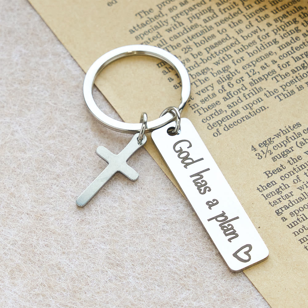 Christianartworkshop Minimalistisches Metallkreuz & Anhänger – Dezentes Symbol der Hoffnung und des Glaubens - Gott hatte einen Plan - image 0