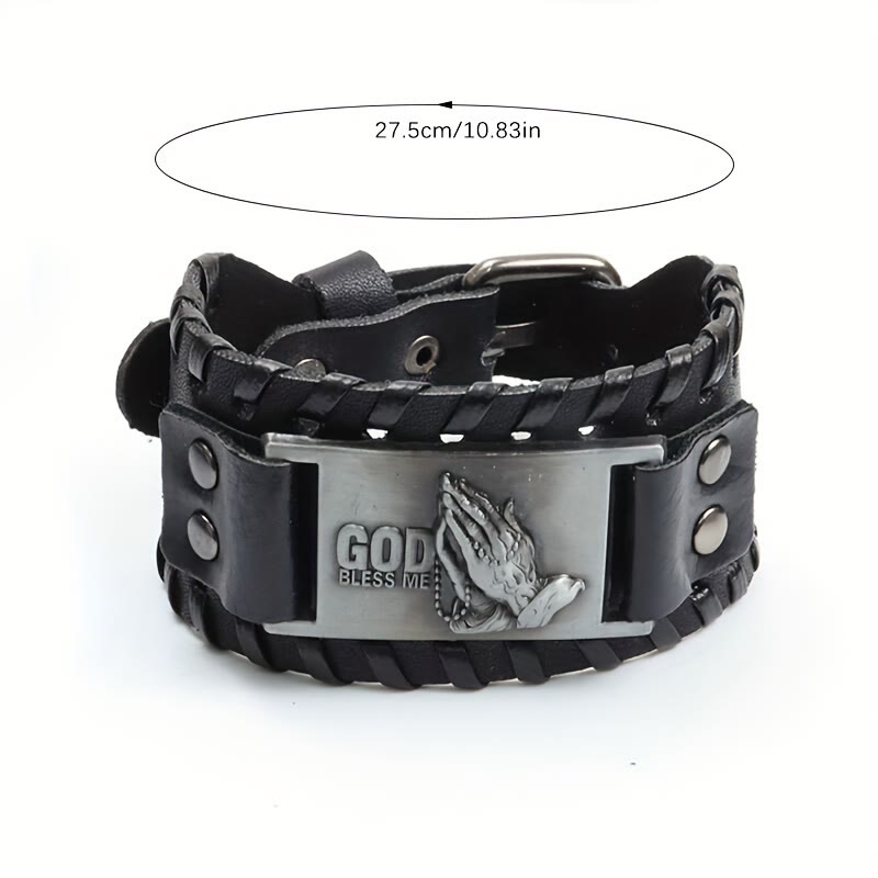 Christianartworkshop Lederarmband mit betenden Händen: Ausdrucksstarkes Segenszeichen - image 2