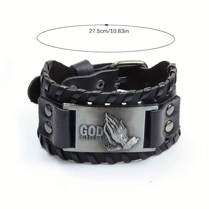 Christianartworkshop Lederarmband mit betenden Händen: Ausdrucksstarkes Segenszeichen - image 2