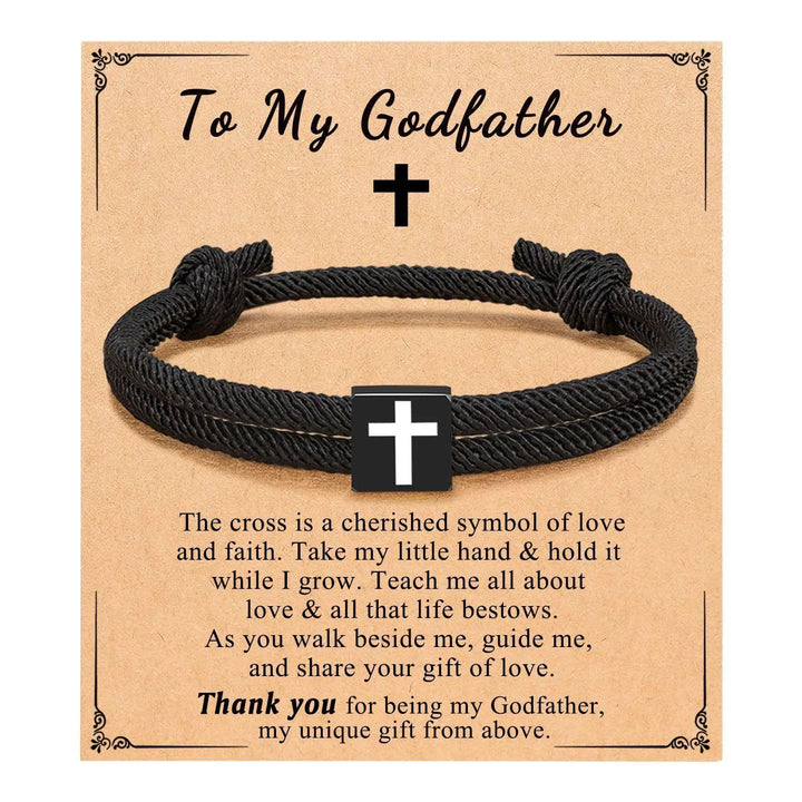Christianartworkshop Milano Seilkreuz-Armband mit Geschenkkarte: Ein liebevoller Segen für Taufe und besondere Anlässe - An meinen Paten - image 16