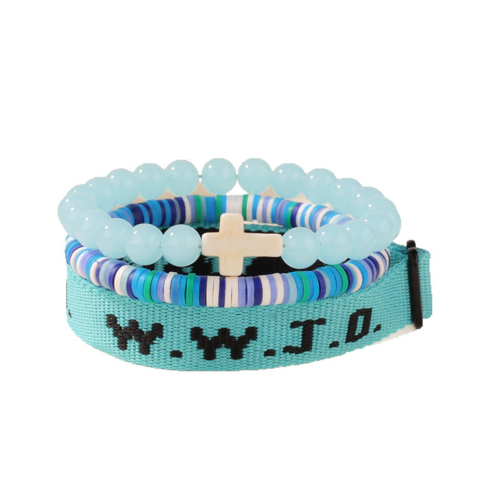 Armband „Glaubensimpuls“ von Christianartworkshop mit Kreuzperle und WWJD-Karte: Geschenkfertiges Erinnerungsstück - Blau - image 13