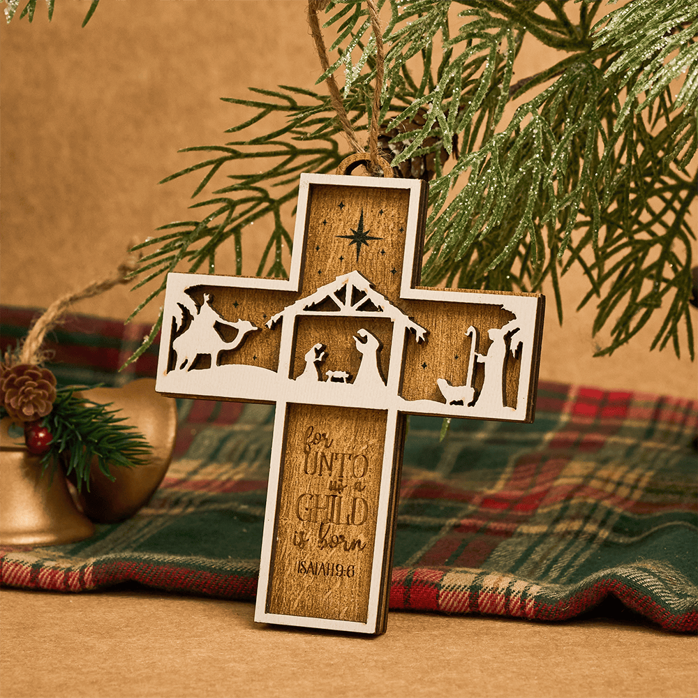 Christliche Kunstwerkstatt: Krippen-3D-Hängeornament: Heilige Geschichte & Bibelverse - Weihnachtsgeschichte-3 - image 6