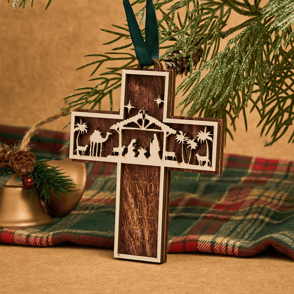 Christliche Kunstwerkstatt: Krippen-3D-Hängeornament: Heilige Geschichte & Bibelverse - Weihnachtsgeschichte-2 - image 5