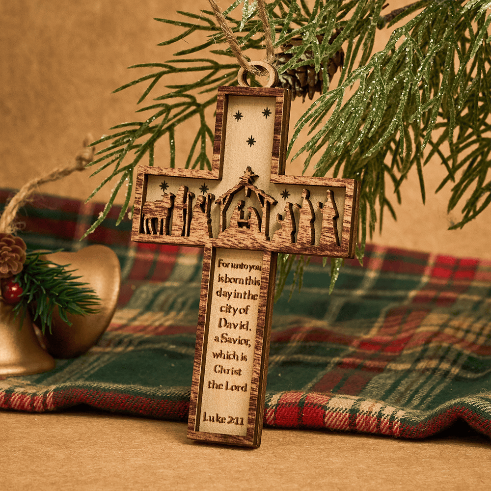 Christliche Kunstwerkstatt: Krippen-3D-Hängeornament: Heilige Geschichte & Bibelverse - Weihnachtsgeschichte-4 - image 7