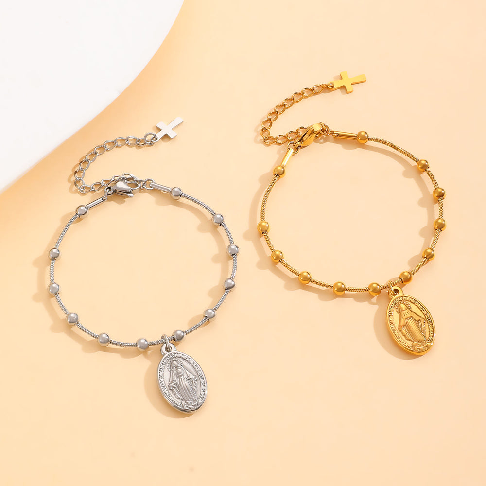 Armband „Unsere Liebe Frau“ mit Kreuzakzent von Christianartworkshop: Erinnerung an Glauben und Fürsorge für den Alltag - image 1
