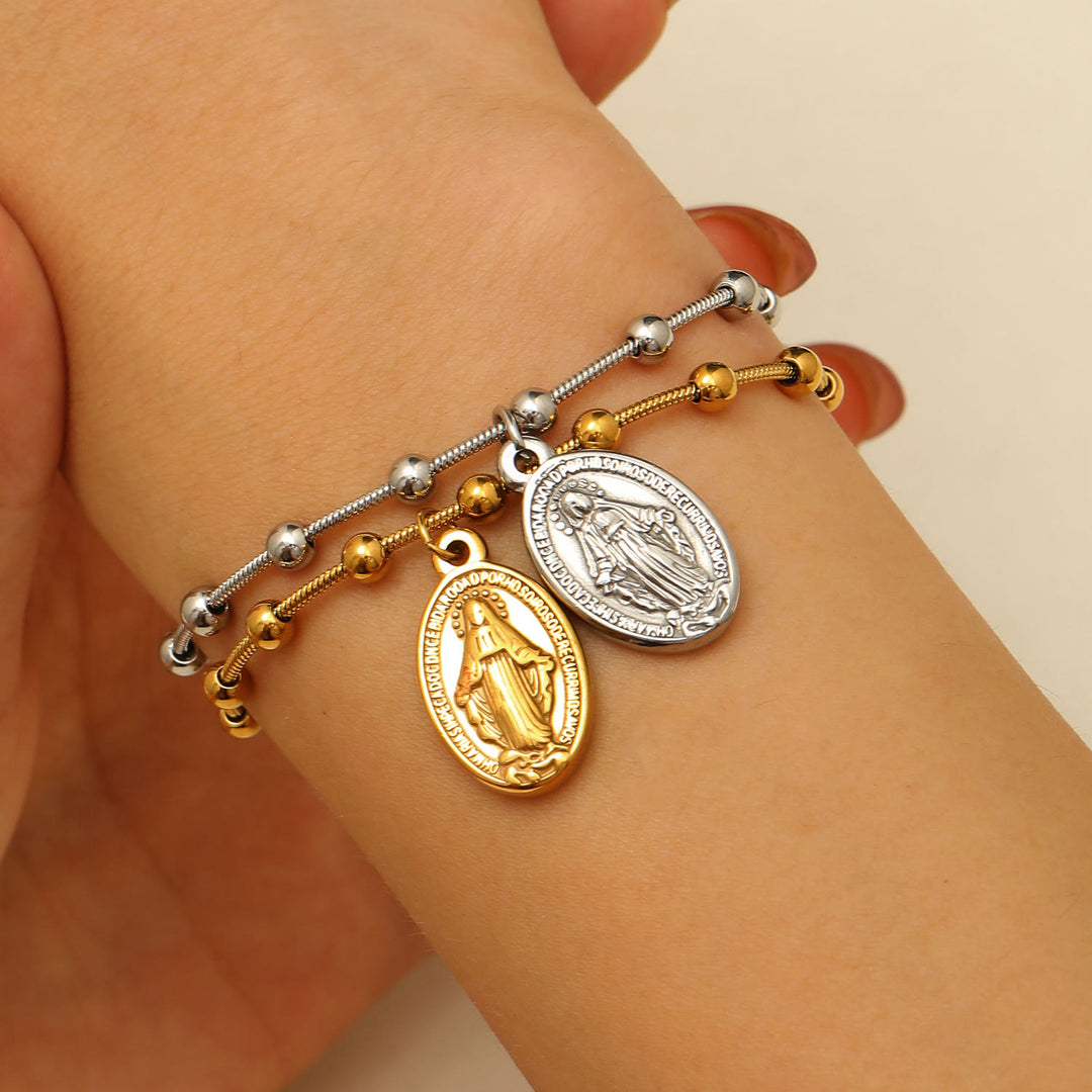 Armband „Unsere Liebe Frau“ mit Kreuzakzent von Christianartworkshop: Erinnerung an Glauben und Fürsorge für den Alltag - image 0