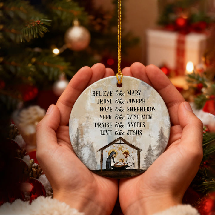 Christliche Weihnachtsdekoration mit Tugendspruch: Stilvolles Glaubenssymbol für die Weihnachtszeit - image 1