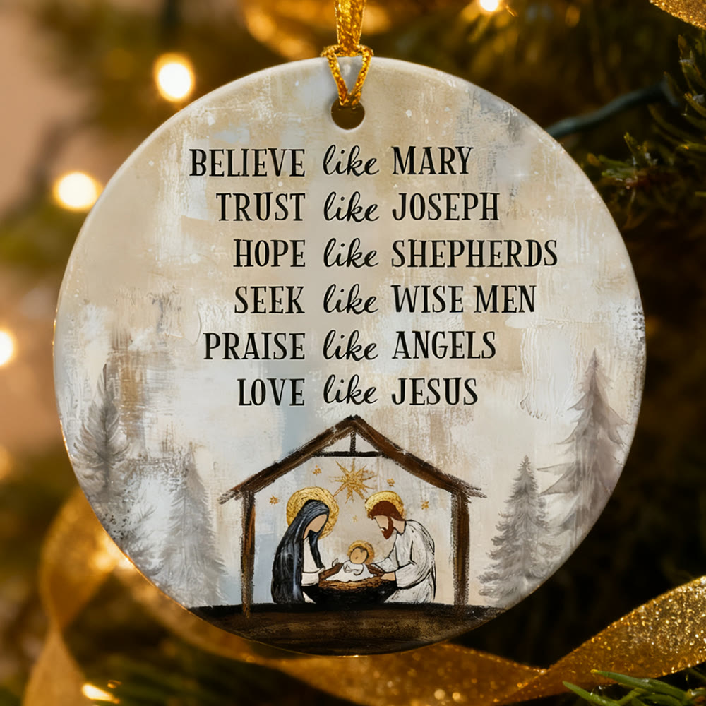 Christliche Weihnachtsdekoration mit Tugendspruch: Stilvolles Glaubenssymbol für die Weihnachtszeit - image 2