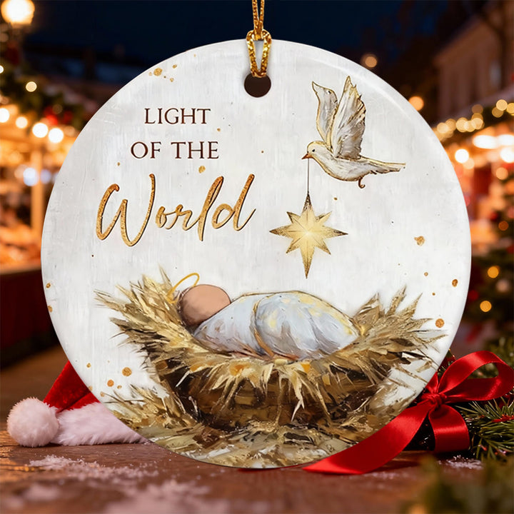 Christliche Kunstwerkstatt: Krippenschmuck „Leitstern“: Taktile Glaubenserinnerung für den Weihnachtsbaum - Licht der Welt - Acryl - image 0