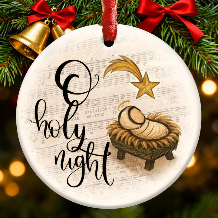 Christliche Kunstwerkstatt: Krippenschmuck „Leitstern“: Taktile Glaubenserinnerung für den Weihnachtsbaum - O heilige Nacht - Acryl - image 5