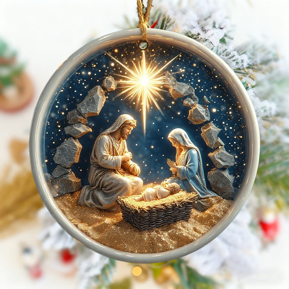 Christliche Krippenfigur mit Struktur von Christianartworkshop: Tastbare Erinnerung an den Glauben für den Weihnachtsbaum - image 3