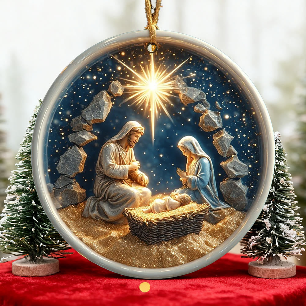 Christliche Krippenfigur mit Struktur von Christianartworkshop: Tastbare Erinnerung an den Glauben für den Weihnachtsbaum - image 4