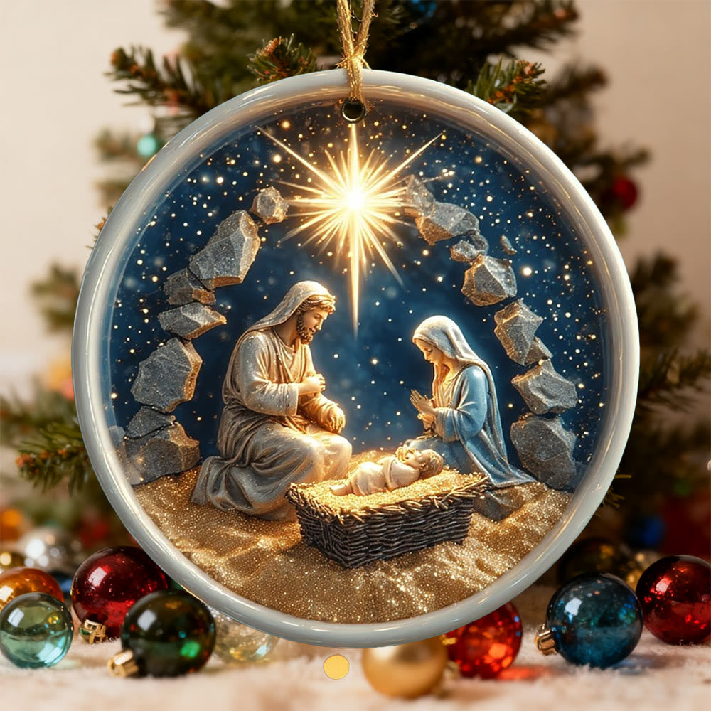 Christliche Krippenfigur mit Struktur von Christianartworkshop: Tastbare Erinnerung an den Glauben für den Weihnachtsbaum - image 2